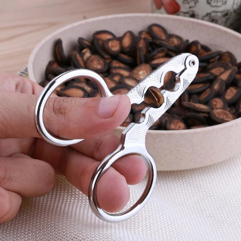 

New Melon Seed Opener Clamp Walnut Nut Cracker Kitchen tool Stainless Steel Walnut Pine Sheller Nutcracker Pine Plier Scissor