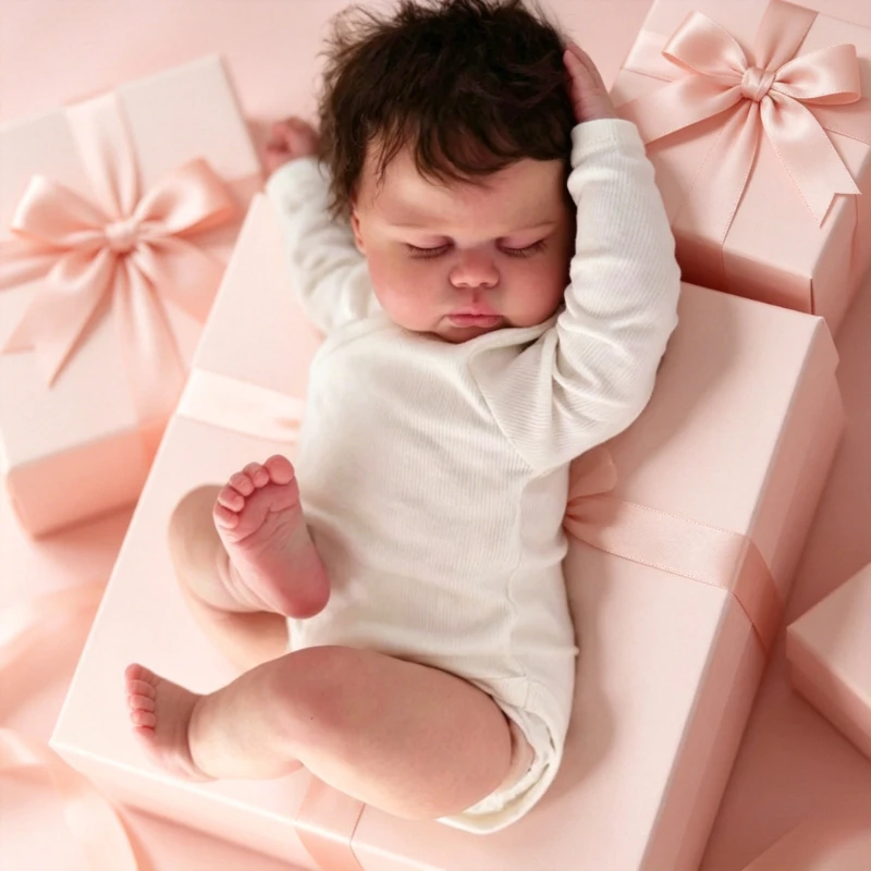 60cm Pickle Cloth Körper Reborn Baby Kleinkind Neugeborenen-Puppe mit handgekämmtem Haar