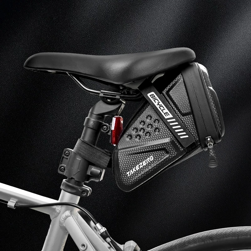 1L Bicycle Saddle Bag EVA Hard Shell Refletive MTB Road Bike Saddle Bag Waterproof Seat Rear Tool Pouch Bag Cycling Accessories
