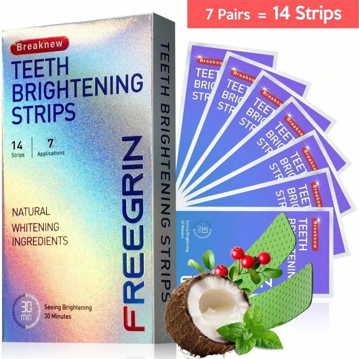 Deluxe Whitening Teeth Stickers 7/14/21 Pairs Gel Whitening Strips Stain Removal Tools Teeth Mint-flavored Refreshing Breath