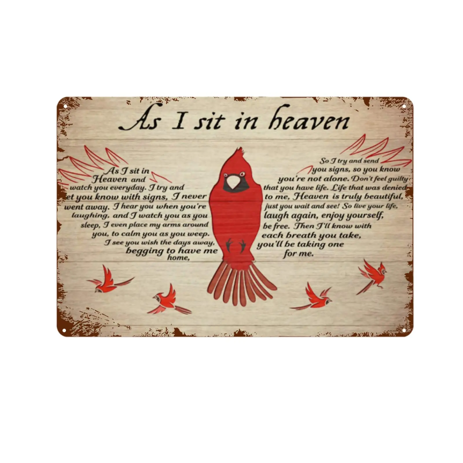 Винтажный жестяной знак Gexlly, кардинал, который упал с неба, когда я сидел на небесах. Украшение для стен дома. Дом гараж бар Dec