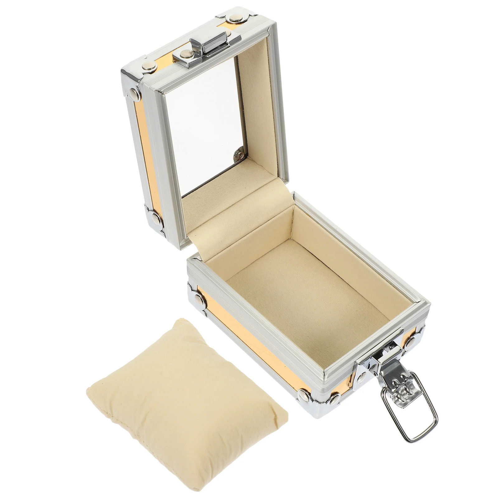 Pojedyncze pudełko na zegarek Biżuteria Bransoletka Gablota ze stali nierdzewnej Pojemnik na zegarek z przezroczystą pokrywką dla kobiet i mężczyzn