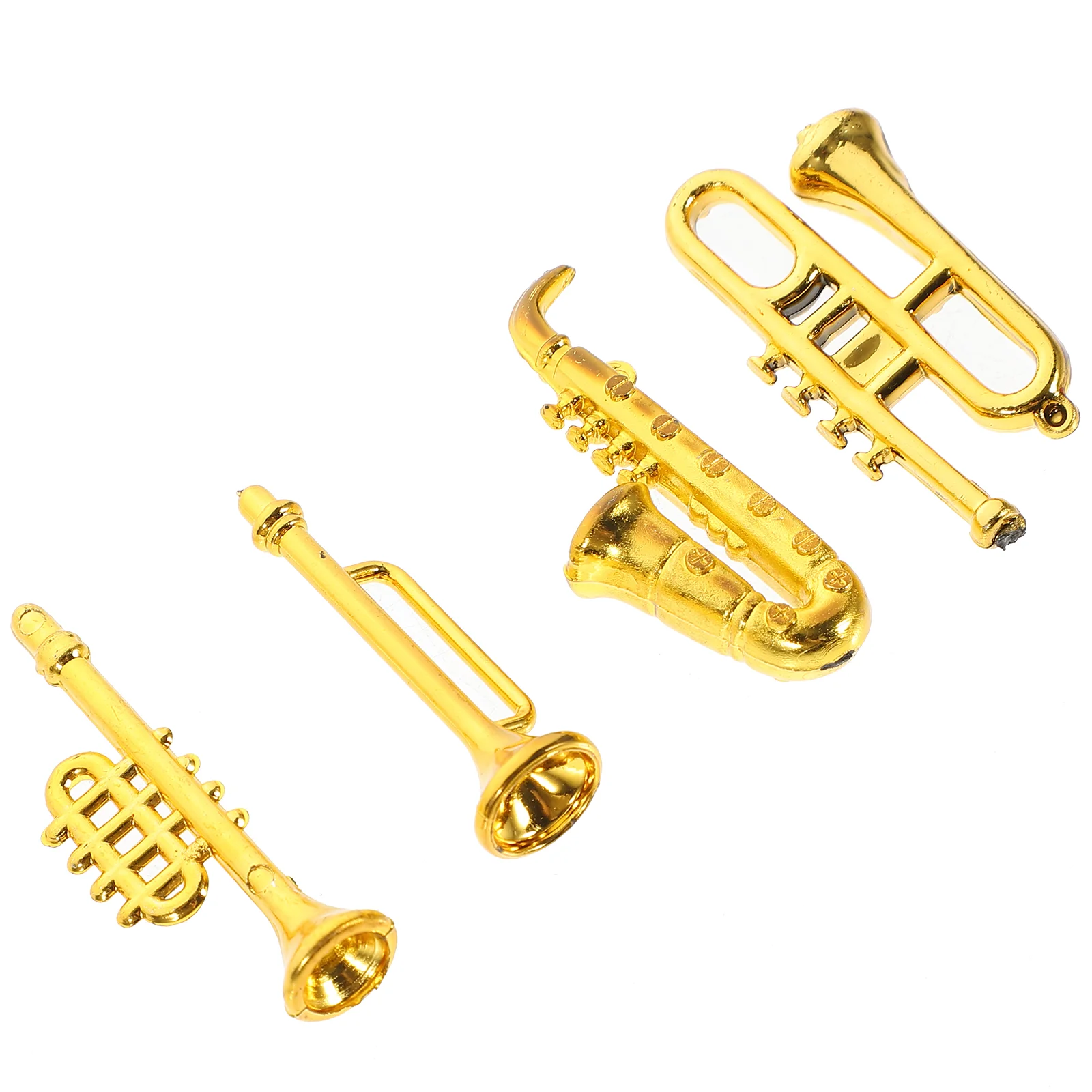 

Classical Musical Instrument Mini House Guitar Trumpet Miniature Pp Furnishings Work Toys