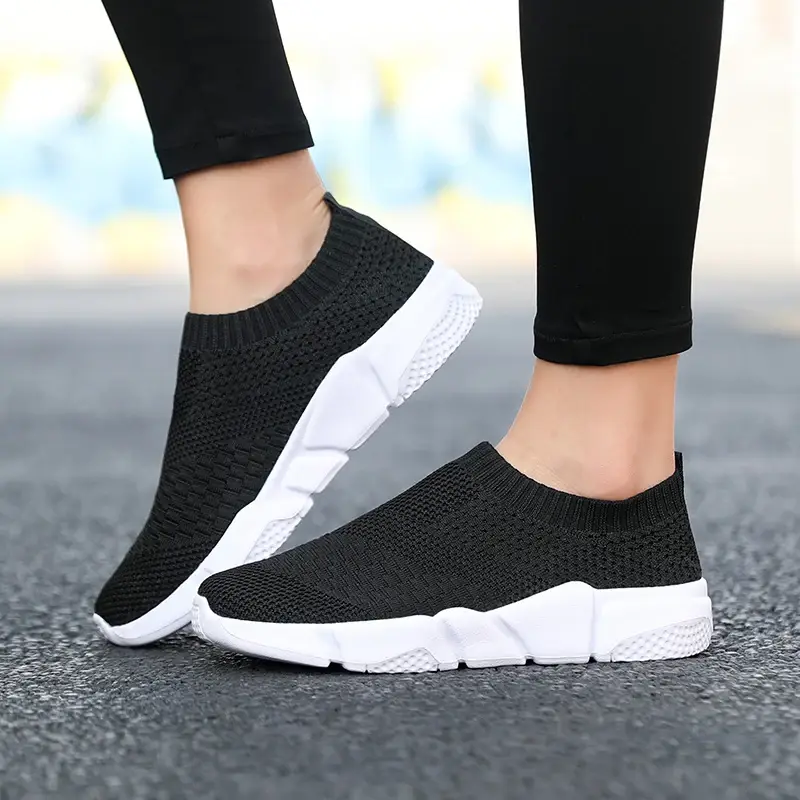 Sneakers Women Shoes Knitting Sock Sneakers Women Slip On Laides Walking Shoes for Woman Loafers Flats Tenis Famela Plus Size - Image 6