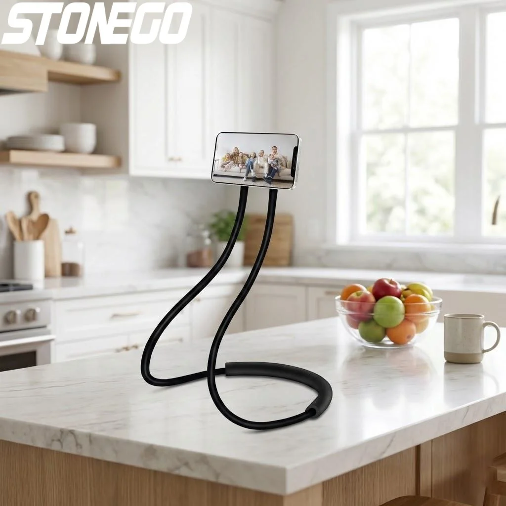 

Adjustable 360° Retractable Selfie Stick Stand Neck Holder Universal Phone Bracket Desktop Bed Car Lazy Mount