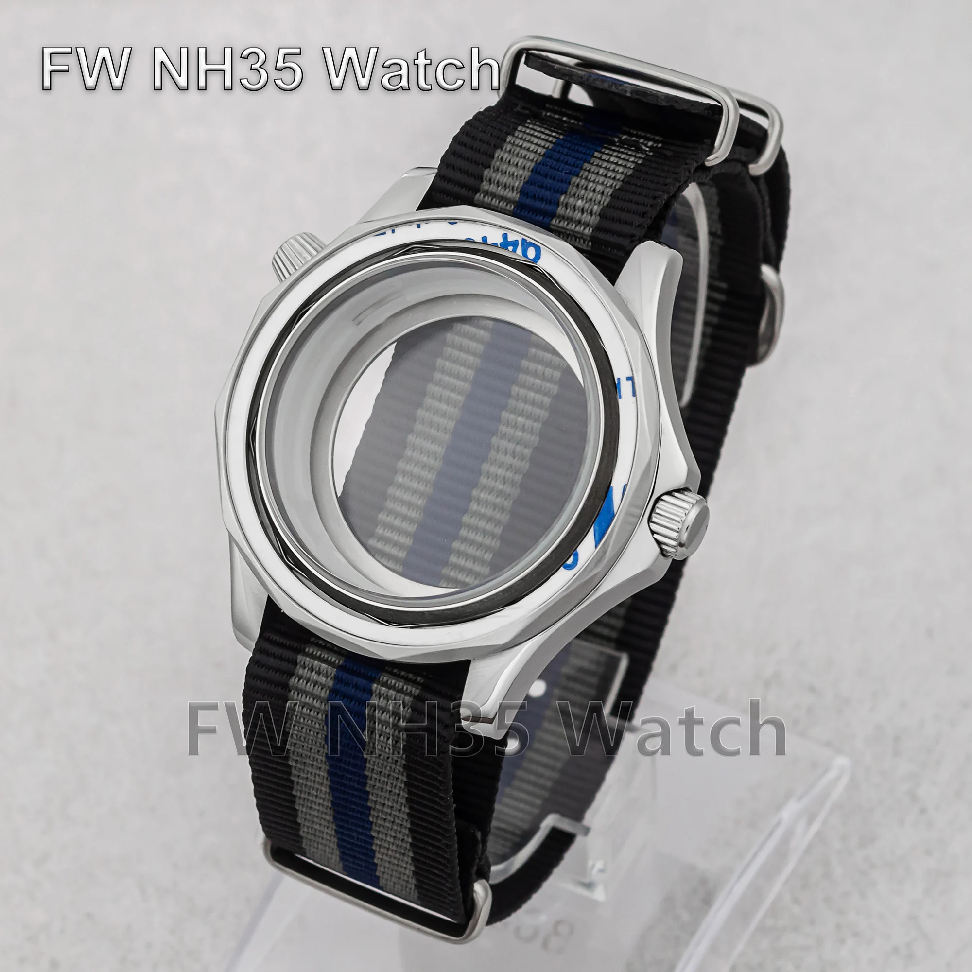 

NH35 Case Nylon Strap for Seamaster 300 Watches Stainless Steel 10ATM Waterproof 41mm Watch Case fit NH35/36 Automatic Movement