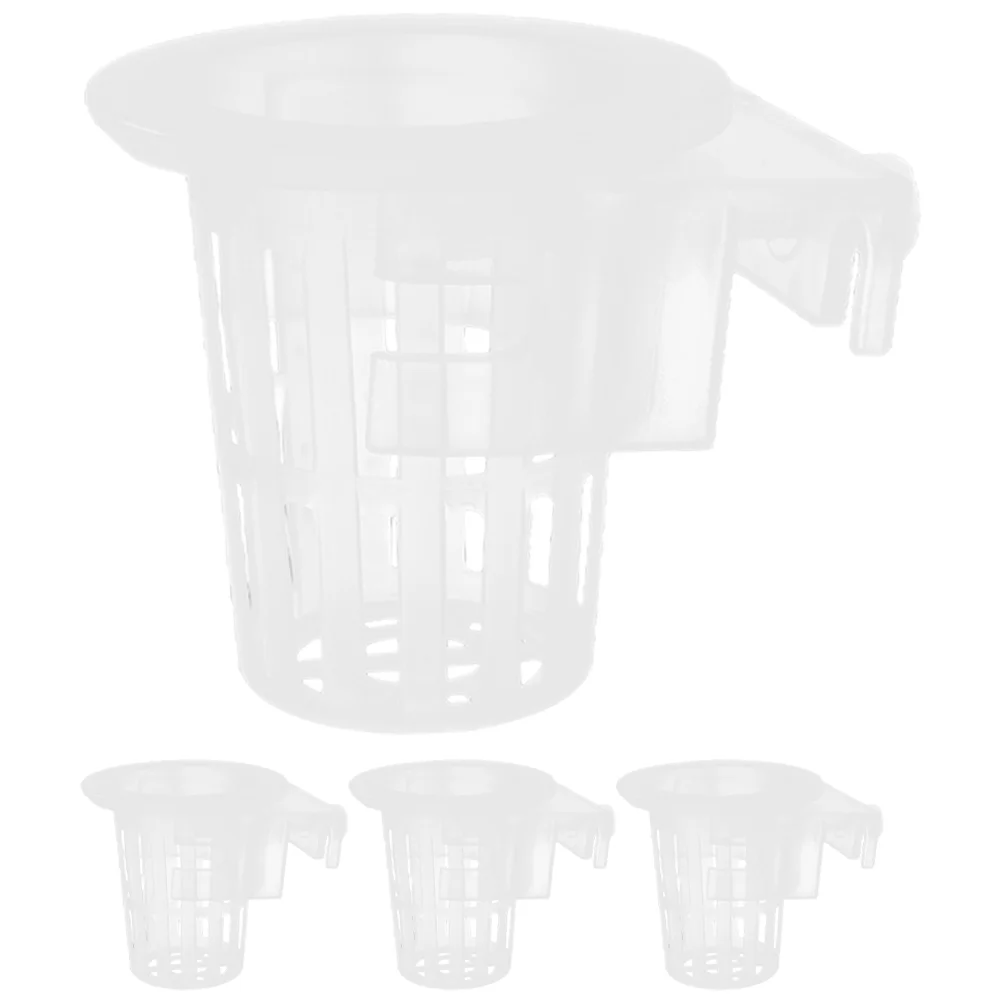 

4 Pcs Aquarium Flower Pot Fish Tank Planter Cups Plastic Holder Top Water Stand Planting for Tanks Live Grower