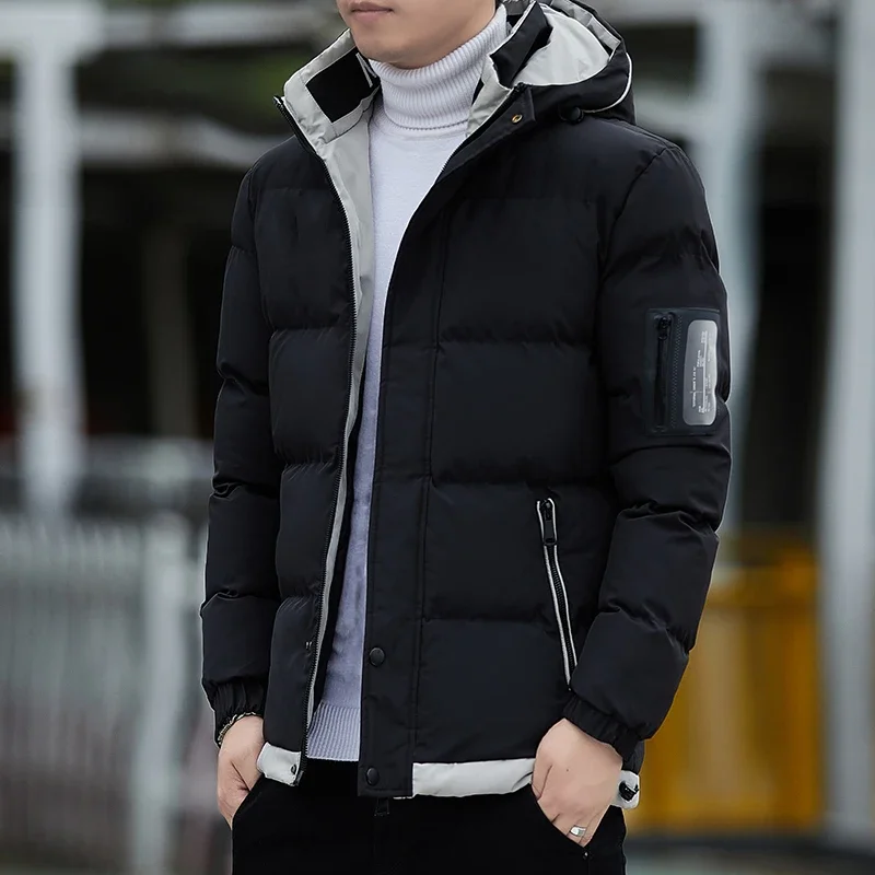 

Coat Men Autumn Outwear Winter Windproof Hat Parkas Jacket Brand New Parkas Casual Warm Mens Thick Waterproof Jacket Parkas