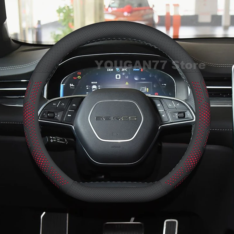 

Leather Car Steering Wheel Cover For SERES 5 3 2019-2023 2024 Ultra Thin Non-slip Auto Steering Wheel SERES 5 Accessories 2024