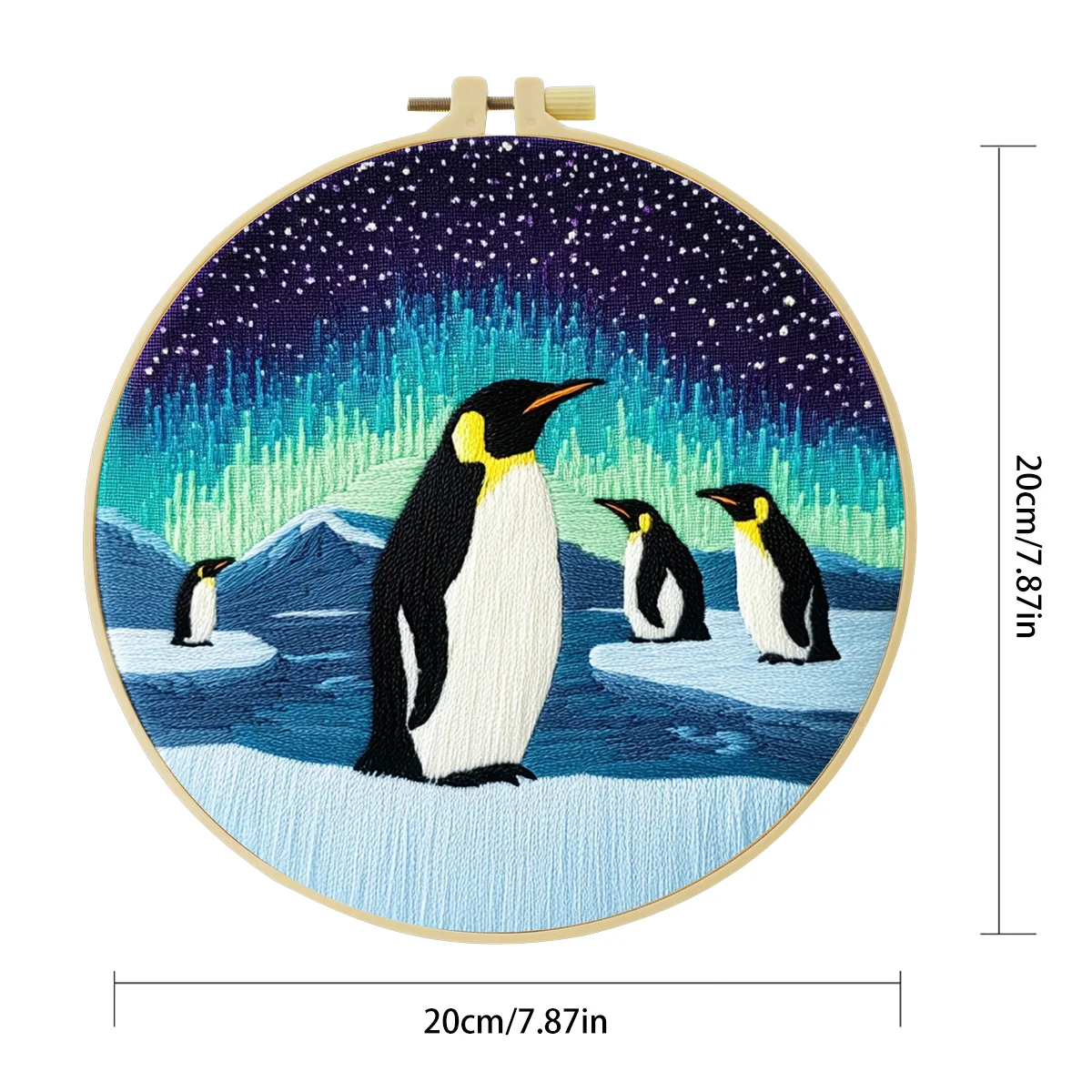 1 Stück 20X20CM/15X15CM 7,87/6,3 Zoll Pinguin-Stickerei-Starter-Kit DIY-Kit DIY-Stickerei-Set Handarbeiten Nadelkunst – Detail 4