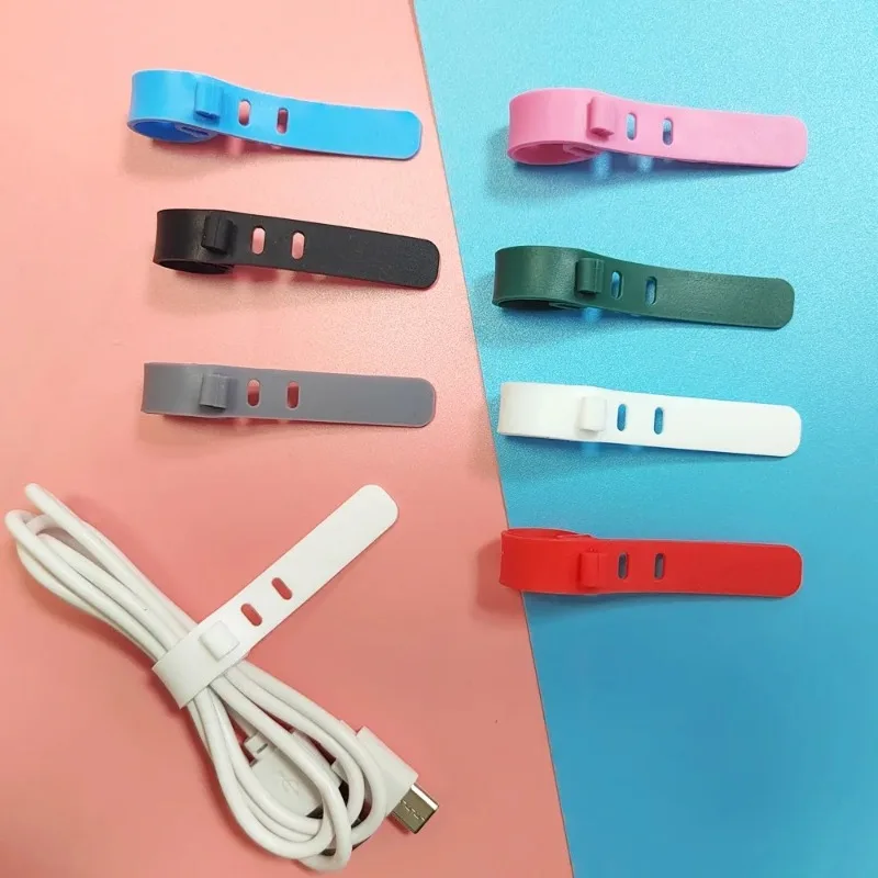 5-20 шт., силиконовые ремешки для кабелей