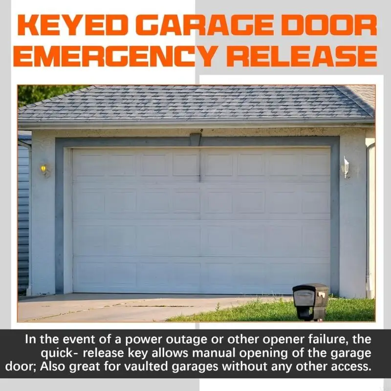 2025 New Universal Garages Door Door Emergency Lock Stainlist Steel مع مفتاح وكابل للتشغيل اليدوي
