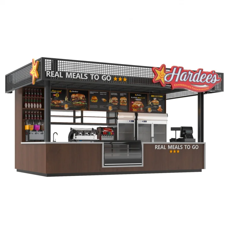 custom.Fast Food Kiosk Hamburger Sandwich Hot Dog Snake Beverage Kiosk Interior Sale Booth