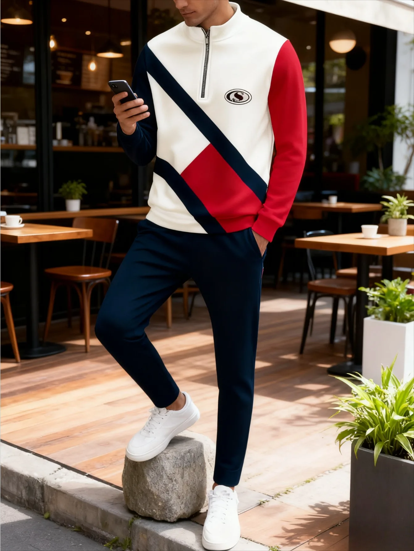 بدلة رياضية بغطاء للرأس بطباعة رقمية للرجال أوروبية وأمريكية - قماش سويت شيرت عالي الجودة وصديق للبشرة