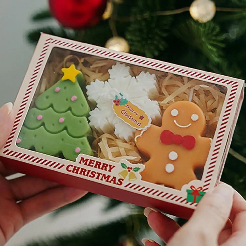 크리스마스 향초 세트 분위기 있는 홈 핸드메이드 크리스마스 선물 3개(1세트)