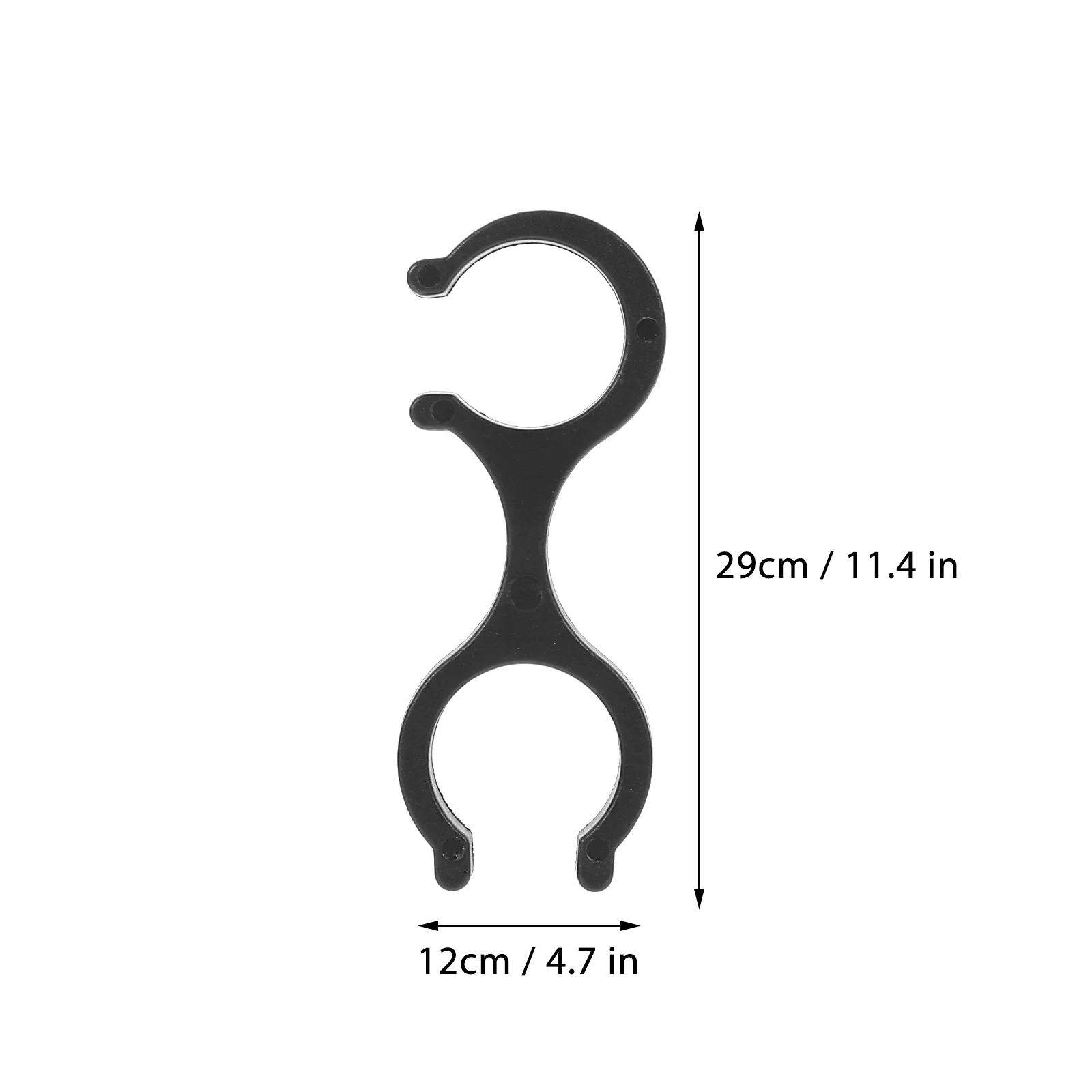 8 قطعة ملحقات عمود تسلق الجبال مقاطع بلاستيكية سوداء على شكل حرف S لتنظيم عصي المشي تخزين معدات الرياضة في الهواء الطلق #3