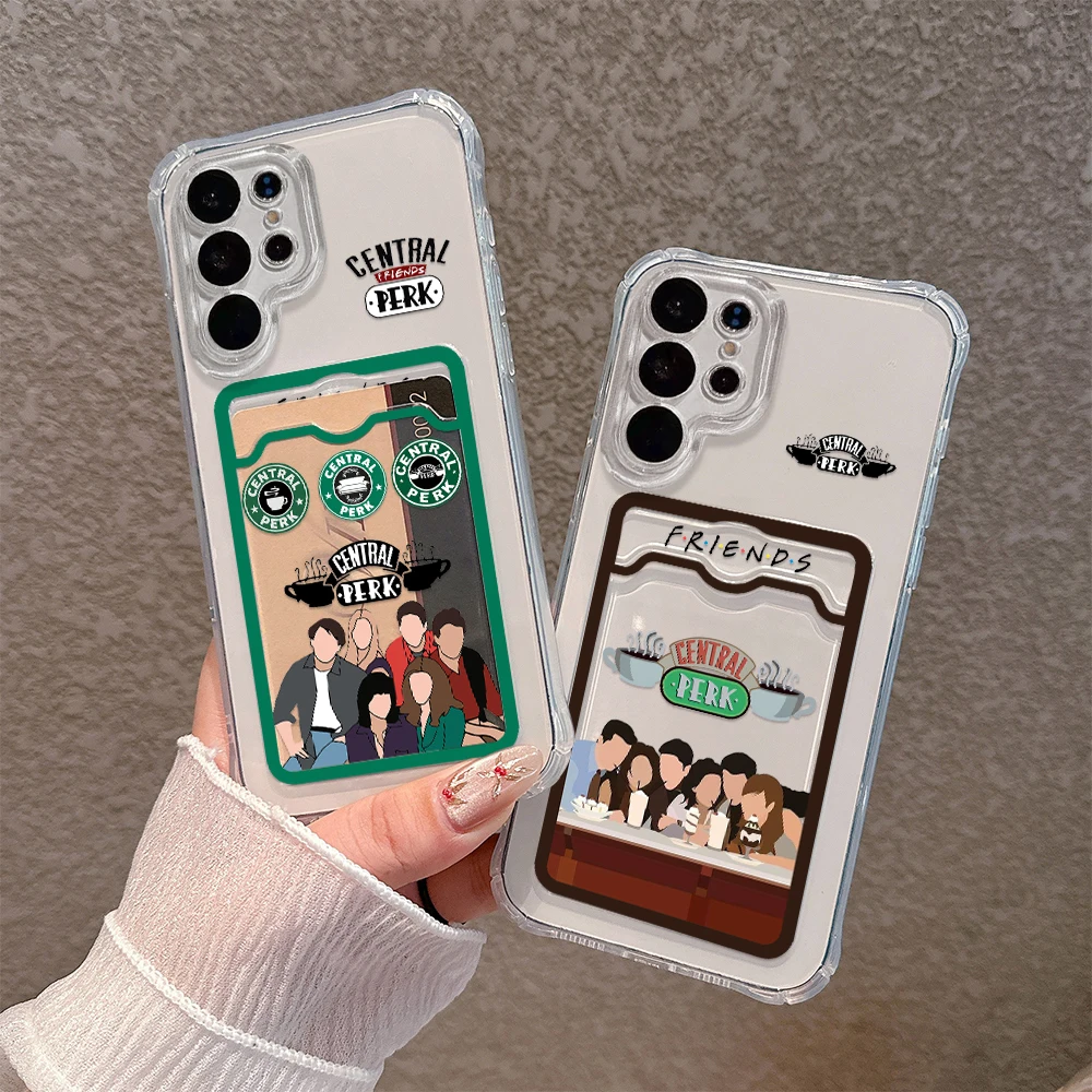 Central Perk Coffee Friends Card Hold Case For Xiaomi Redmi 13C 12C 10C 9A 9C Note 13 12 12s 11 10 9 8 Pro 4G 5G Anti-fall Cover