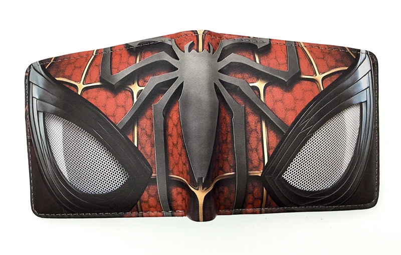 Wholesale Comics Marvel Short Wallet Cartoon Spider Man Purse with Zipper Pocket