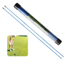 Golf Alignment Sticks 2pcs Collapsible Practice Rods Swing Trainer with Clear Tube Case for Full Swing Aiming Putting Training