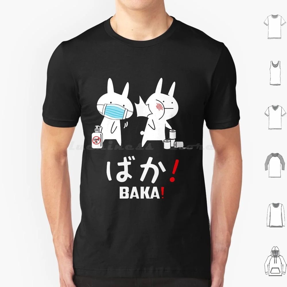 Funny Anime Rabbit Baka Slap Toilet Paper Shortage T Shirt Big Size 100% Cotton Funny Anime Rabbit Baka Slap Toilet Paper