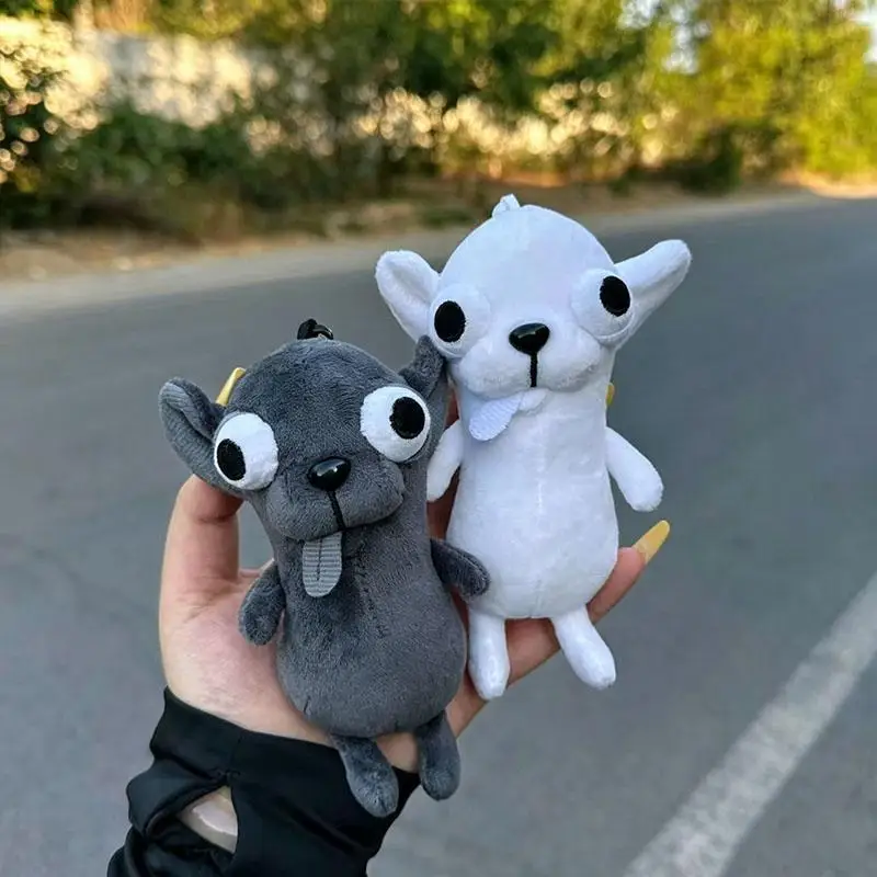 Funny Chihuahua Keychain Pendant Plush Toy Puppy Pet Stuffed Chihuahua Doll Weird Cute Realistic Plush Chihuahua Couple Gift