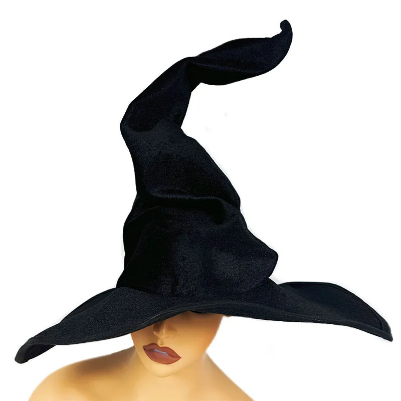 

Witch Hat Flannel Whimsical Halloween Velvet Witch Hat Black Witch Hat Lightweight For Themed Party Holiday Party Halloween