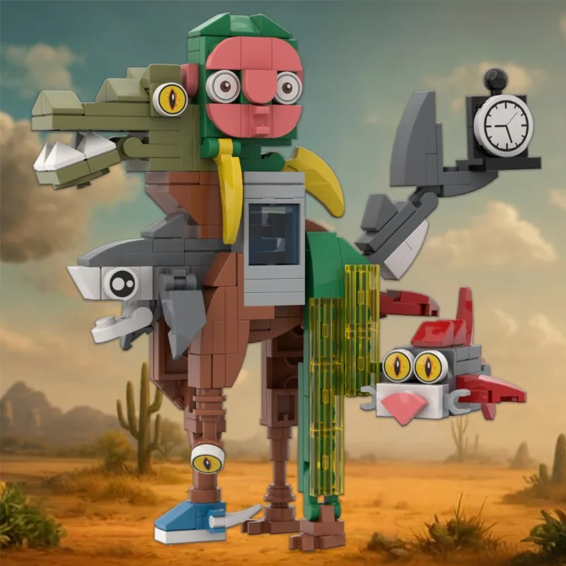 Kit de construcción de bestia de fusión mítica, 218 Uds., modelo de criatura híbrida MOC para coleccionistas, regalo legendario DIY con guía