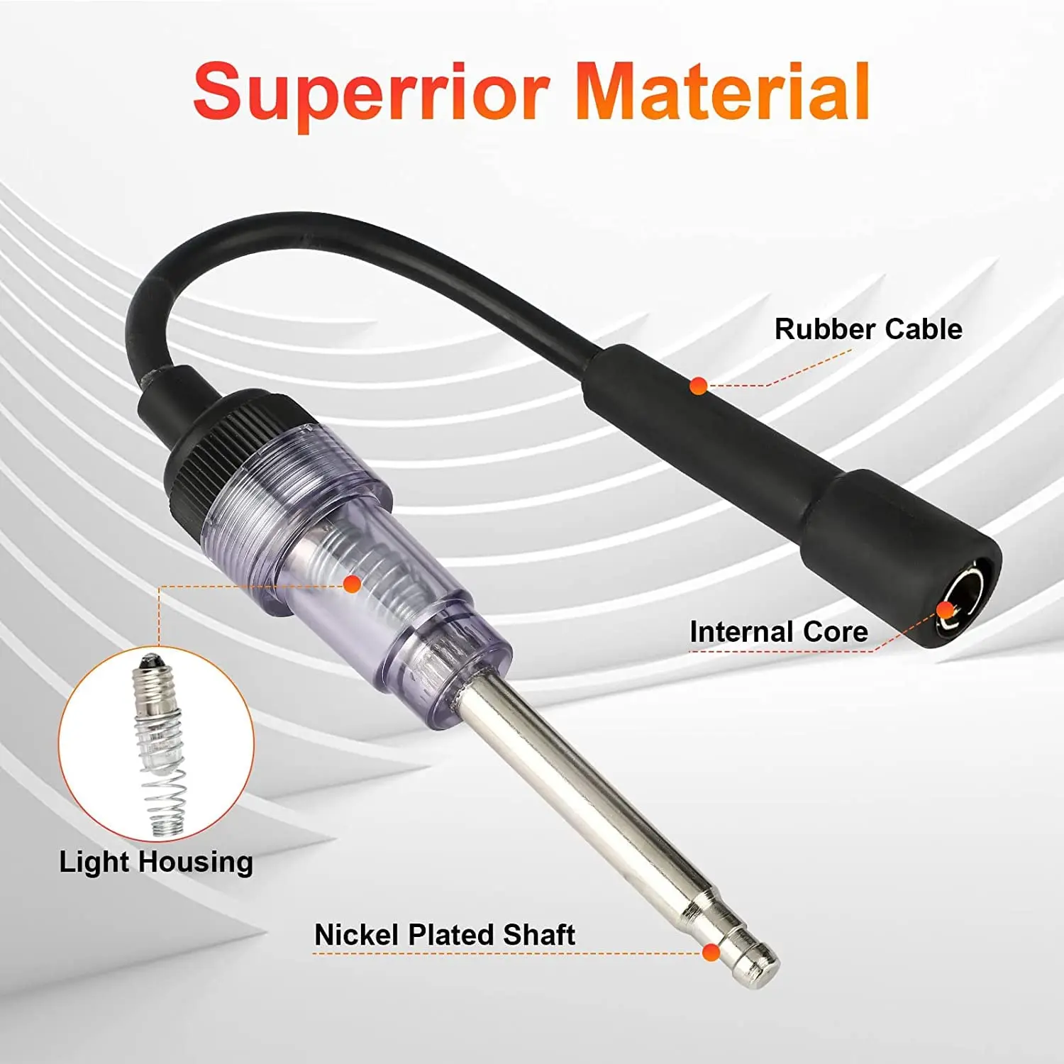 2PCS Inline Spark Plug Tester Small Armature Diagnostic Detector Tool Ignition Coil Tester for Engines for Automotive Car