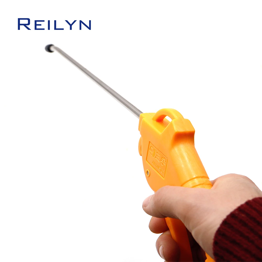 Reilyn Air Duster Gun Metal Bent Tube Nozzle Hand Held Pneumatic Dust Cleaning Tool Workshop Maintenance Compressed Air Blow Gun