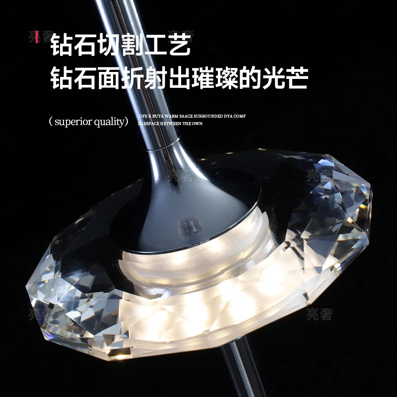 

2025 new bedroom bedside chandelier high sense master bedroom modern art crystal entrance entrance Internet celebrity