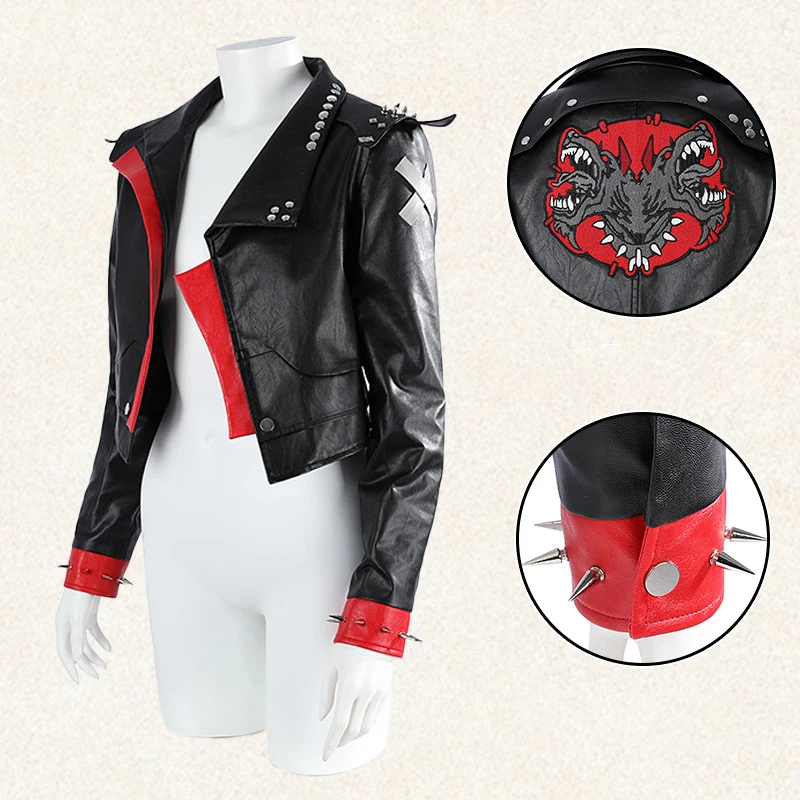 Vi-Disfraz de Cosplay, chaqueta de cuero Artificial, juego LOL, uniforme, accesorio, Halloween, Navidad, Carnaval, conjunto completo para hombre