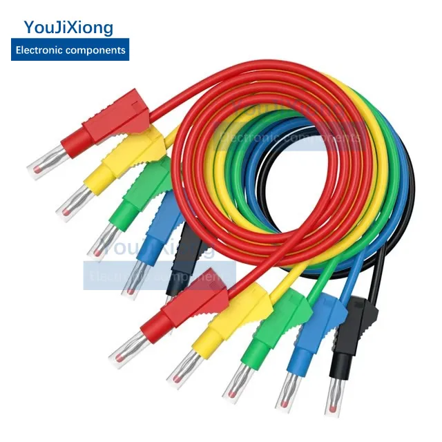 

Multimeter Test Cable Kit Safety Banana Plug Pair Banana Plug Alligator Clip U-Plug Replaceable Test Probe