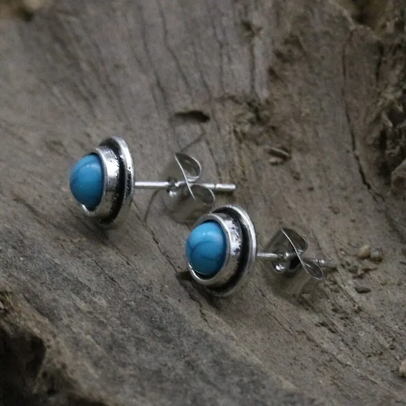 

Женские универсальные серьги-гвоздики с имитацией бирюзы, минималистичные, элегантные украшения в европейском стиле