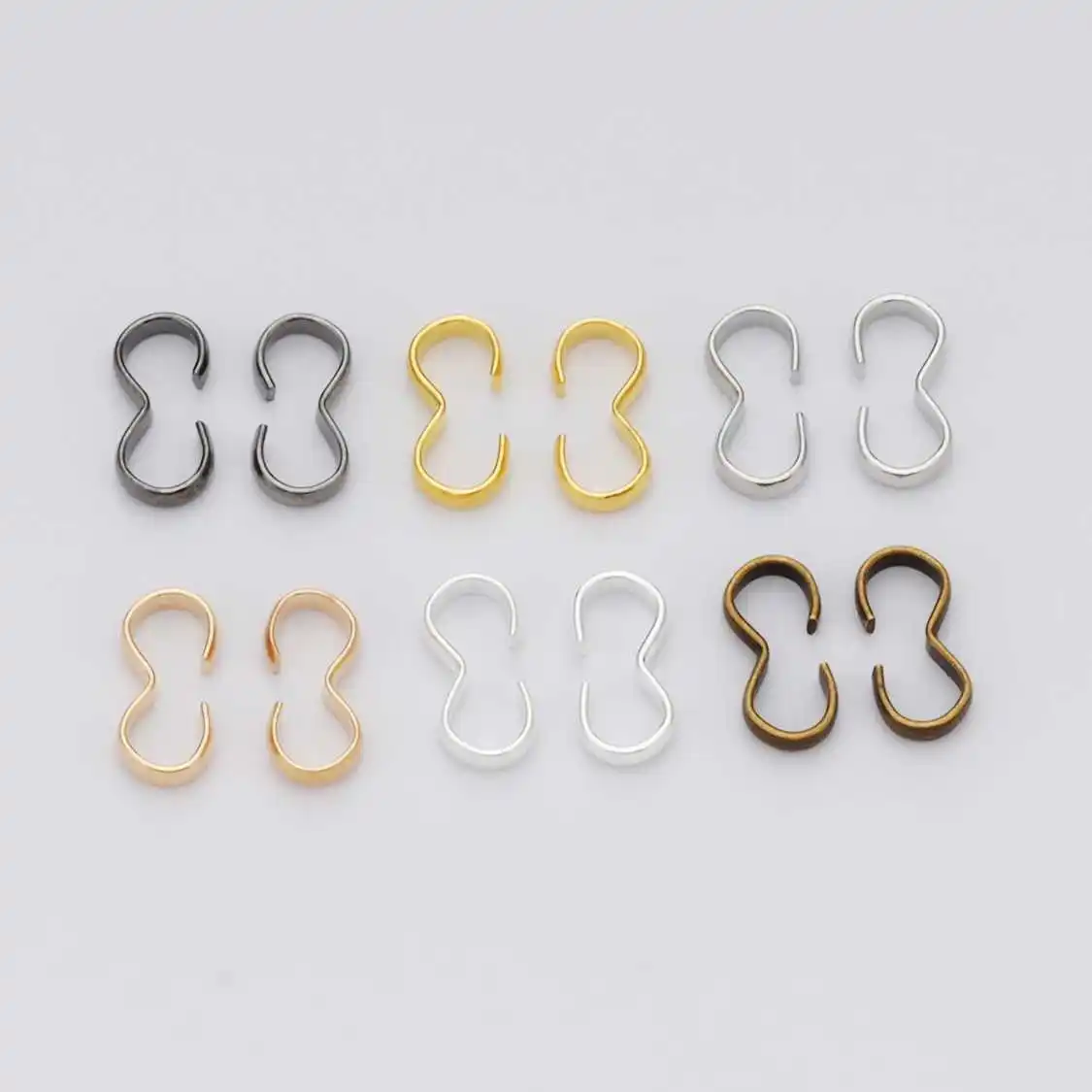 

100pcs Crimp End Connectors, Pinch Bail Pendant Clasps, Jewelry Making Findings for Necklace Pendants 8x4mm