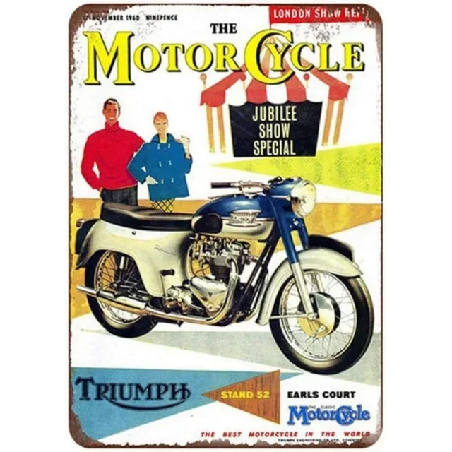 Vintage Triumph Norton Motorcycle Metal Tin Sign  Retro Iron Wall Poster for Bar Cafe Garage Home Decor  Metal Plaque Sheet