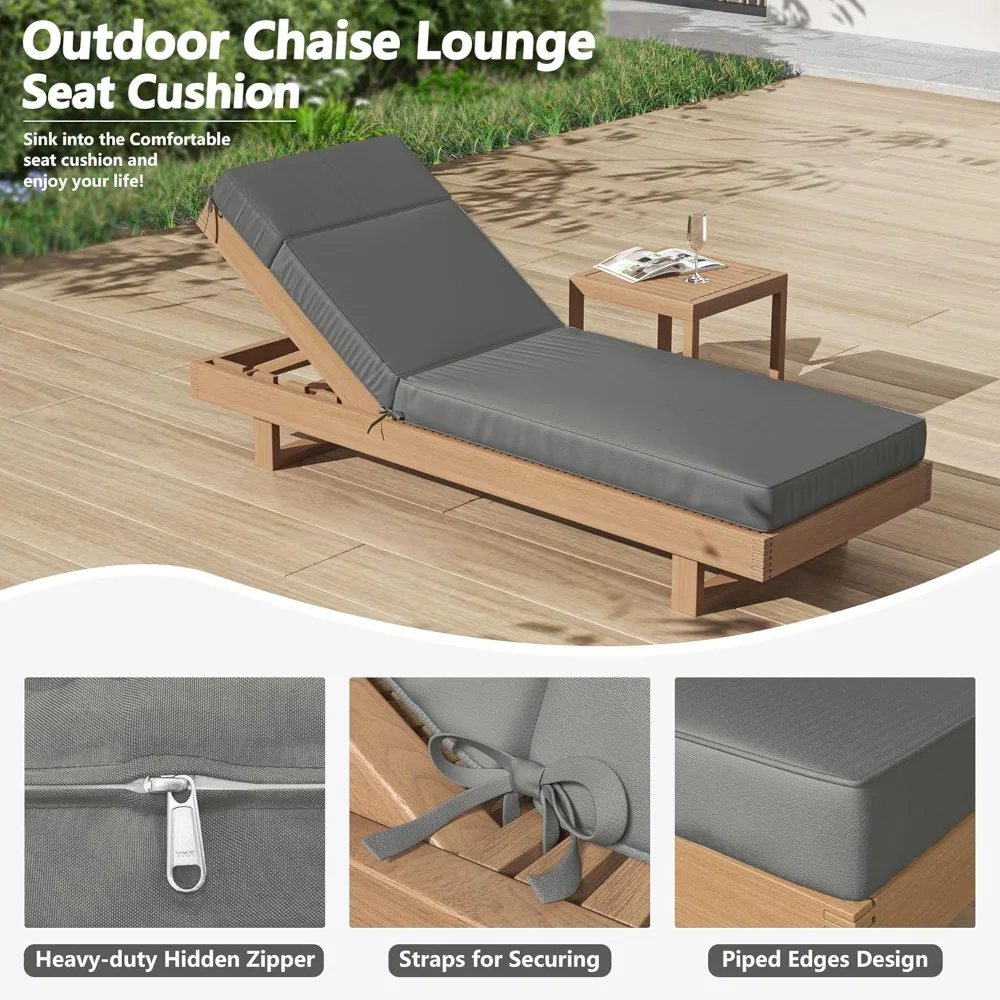 وسائد استرخاء خارجية، 72 طويلة × 21 عريضة × 4 عميقة، رغوة عالية الكثافة، مقاومة للماء ومقاومة للبهتان للاستخدام الخارجي #5