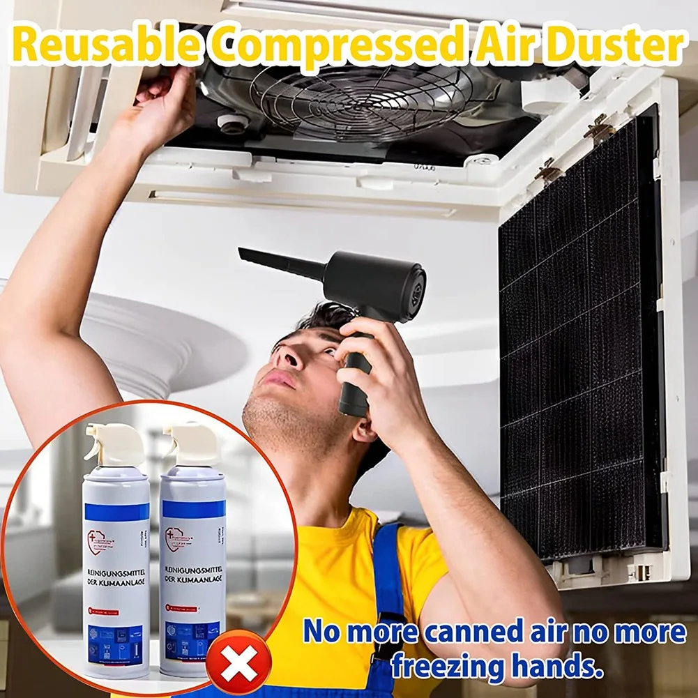 

Compressed Air Duster,Electric Air Duster and Vacuum 2 in 1, 3 Speeds 51000 RPM Cordless Air Blower, Reusable Air Duster jasmine