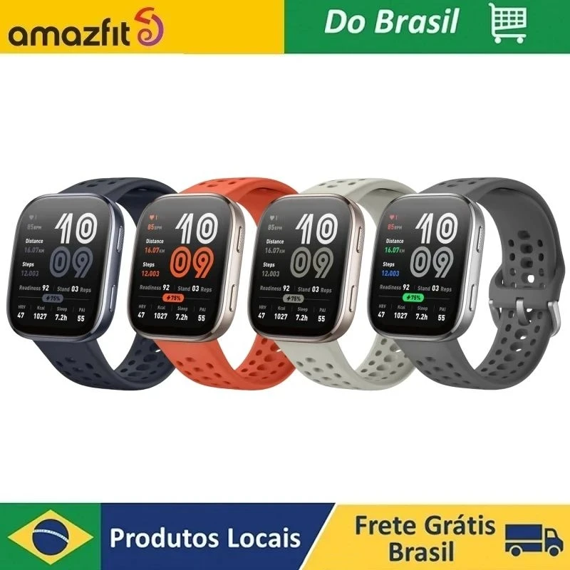 Amazfit Bip 6 Relógio inteligente 46 mm, Bateria de 14 dias, Tela AMOLED de 1,97