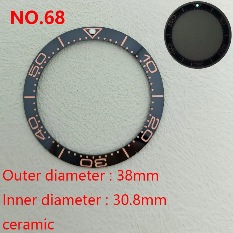 38mm SUB Diving Lunetta Inserto Misura 40mm Cassa Dell'orologio Inserto Anello Con NH36 NH35 Movimento Accessori Per Orologi Perla Luminosa