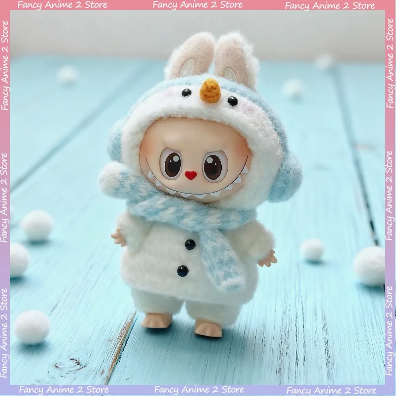 Ubranka Świąteczne dla Lalek Labubu V1 V2 V3 V4, Strój Bałwana, Urocze Mini Pluszowe Lalki, Przebrania, Akcesoria Festiwalowe dla Lalek, Prezenty