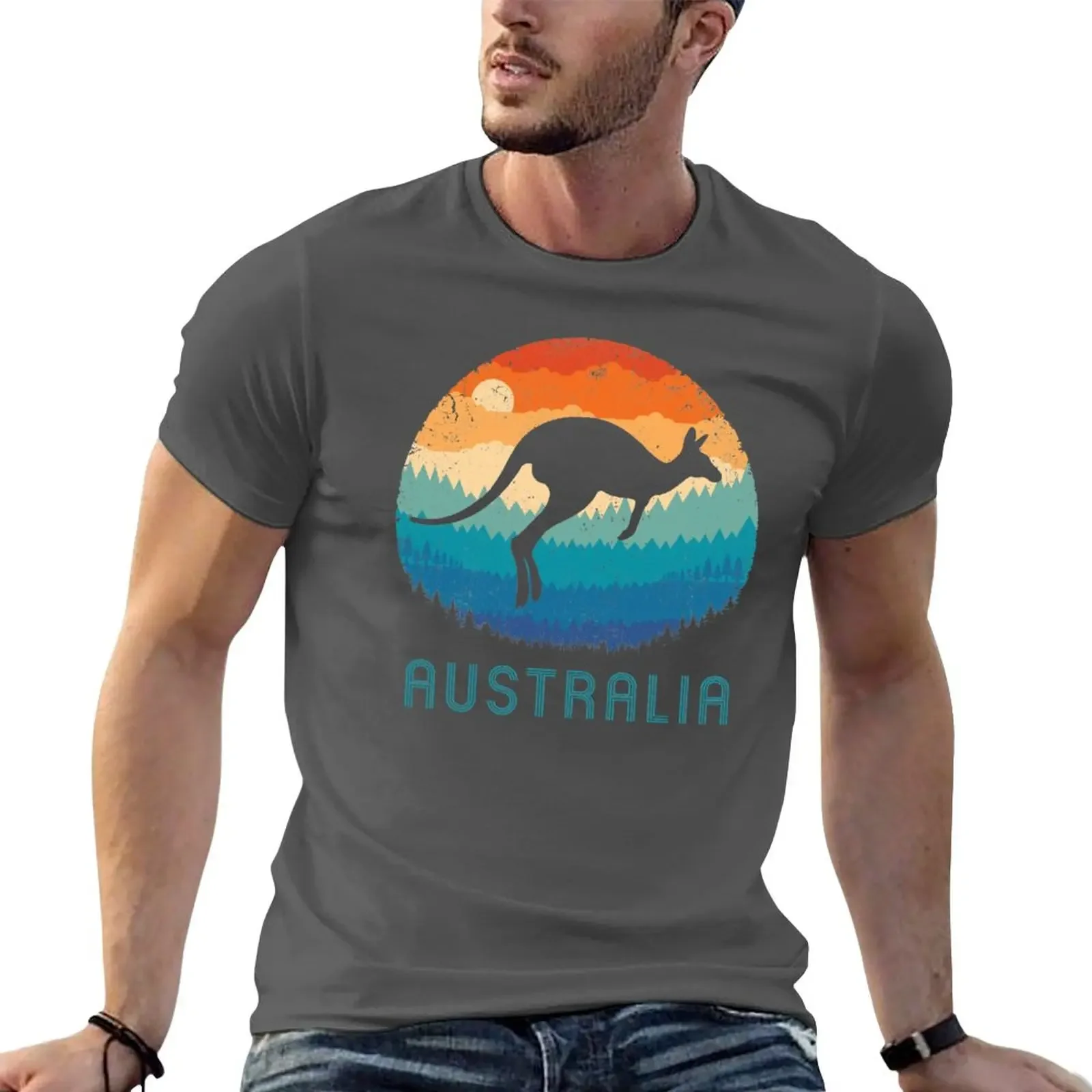 New Australia Kangaroo Retro T-Shirt customizeds designer shirts anime clothes mens graphic t-shirts big and tall