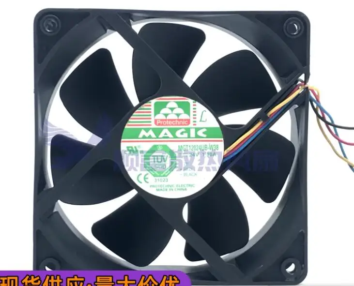 MAGIC-Ventilador de refrigeração do servidor 4-Wire, MGT12024UB-W38, DC, 24V, 1.30A, 120x120x38mm