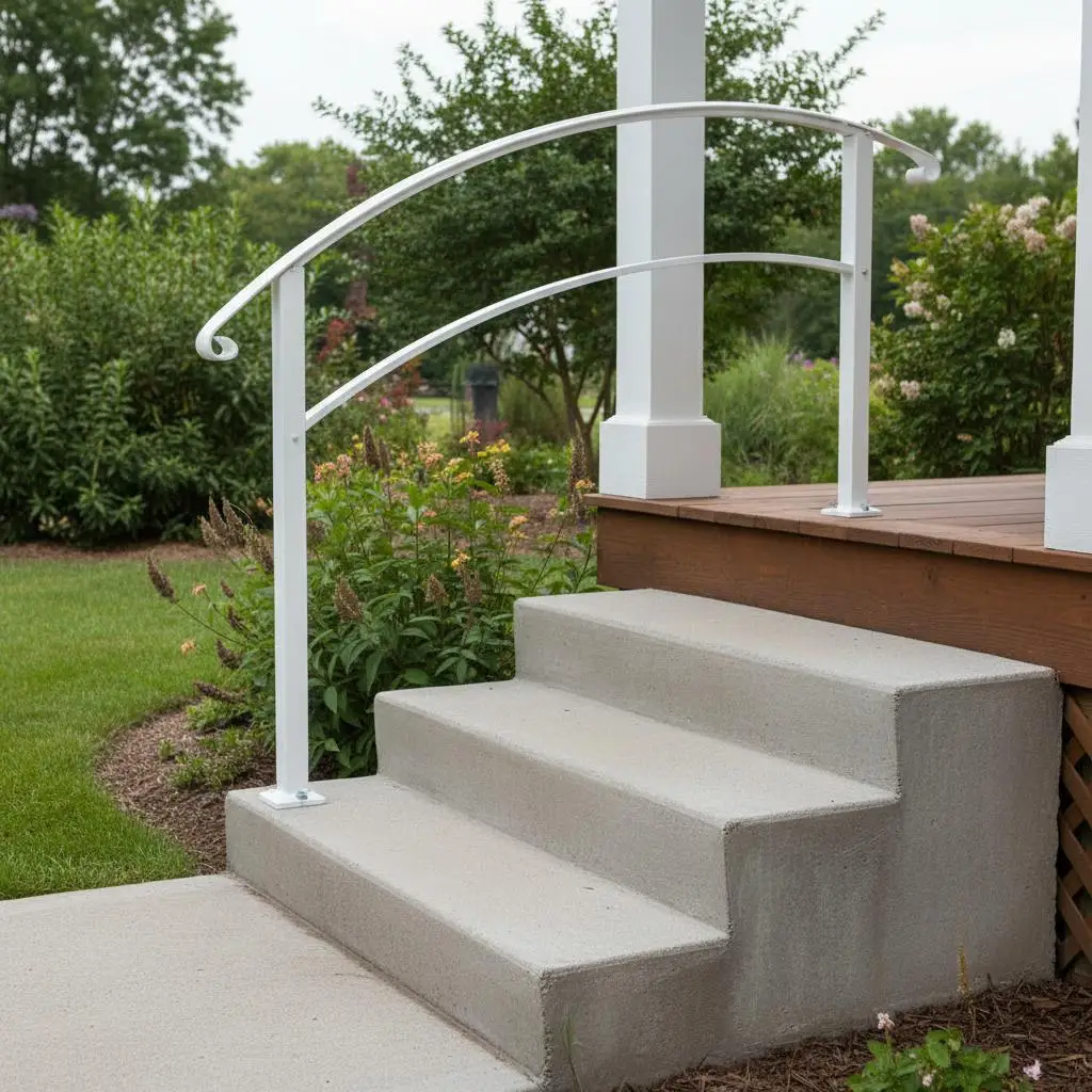 

Защитное ограждение для лестниц на 1-3 ступени для крыльца, сада, бетонных лестниц, белое, из кованого железа, гибкая конструкция, переходный стиль