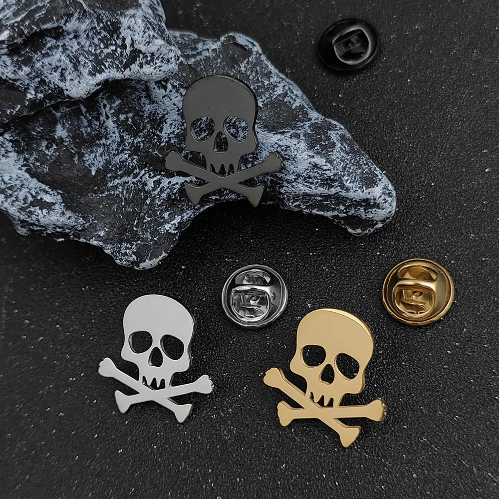 Punk Style Retro Halloween Skull Pin Gothic Brooches for Men and Women Party Creative Personality Clothing Accessories