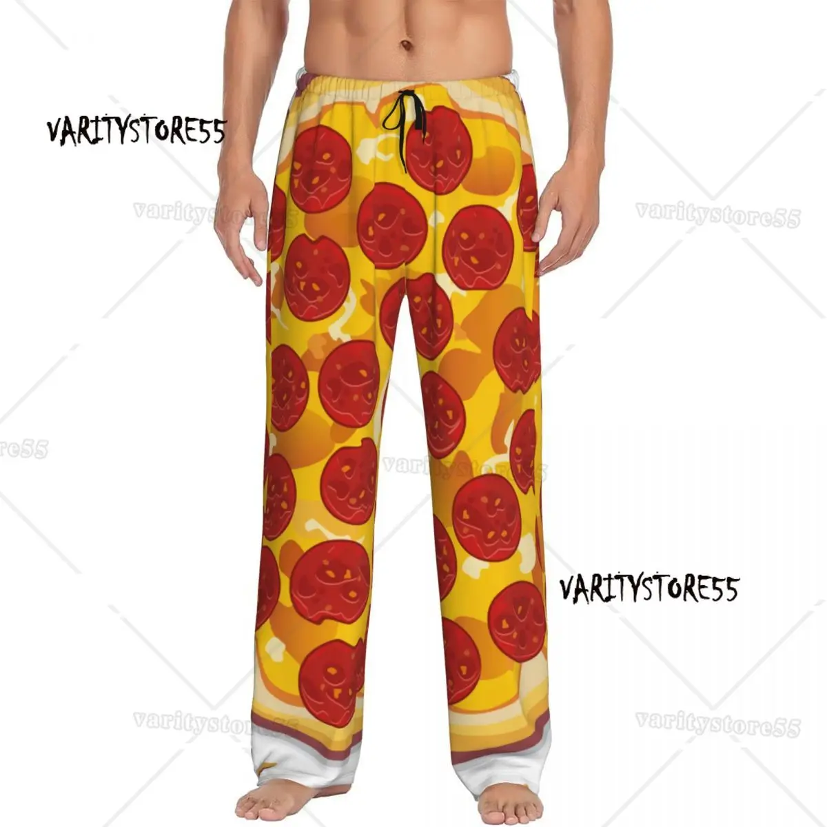 

Итальянская пицца с ломтиками пепперони, мужская повседневная пижама, спальные штаны, свободные брюки для отдыха, удобная ночная рубашка