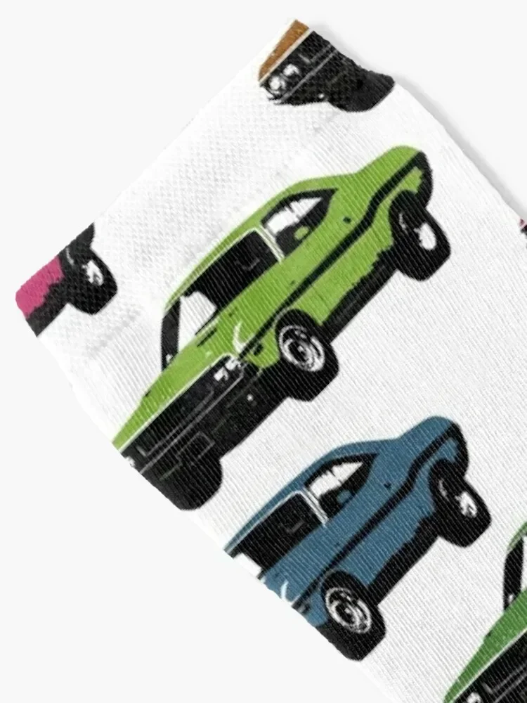 Colors 70 Muscle Car Pattern Socks halloween Novelties anti slip football Socks Man Women's