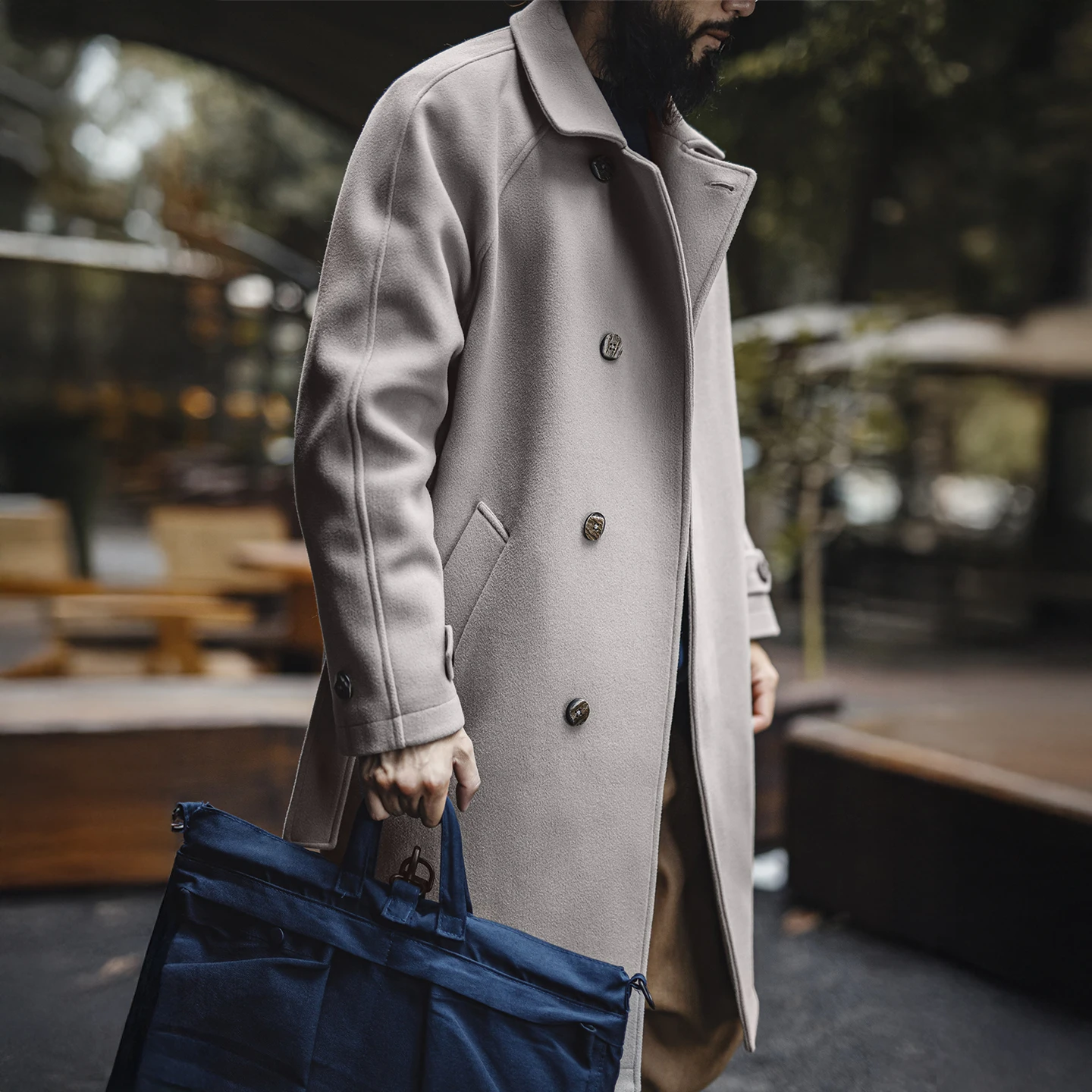 

Винтажная серая бальмакаанская куртка Maden, мужское ветрозащитное пальто в немецком стиле, теплый плащ средней длины для осенне-зимних поездок на работу