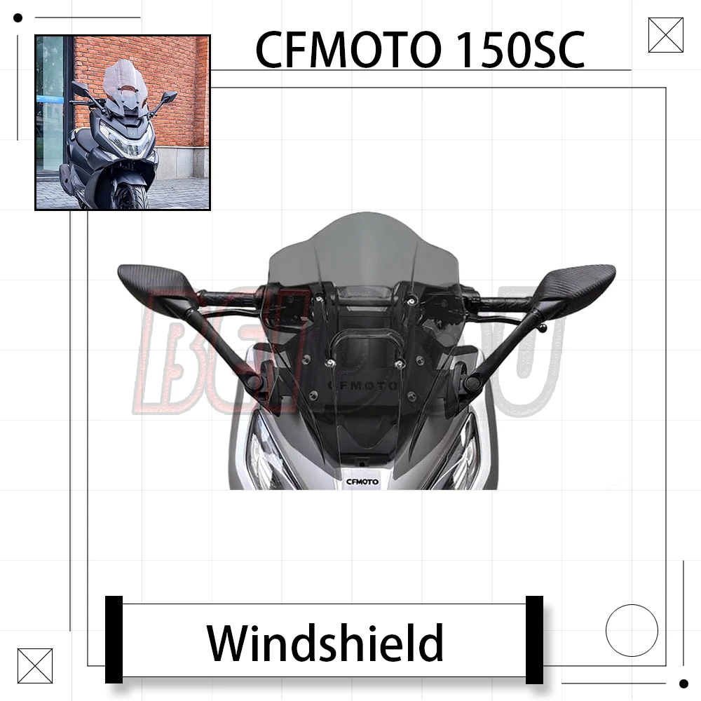 

For CFMOTO 150SC SC150 150 SC Motorcycle Modified Windshield Heightened Adjustable Windshield Rearview Mirror Forward Windshield