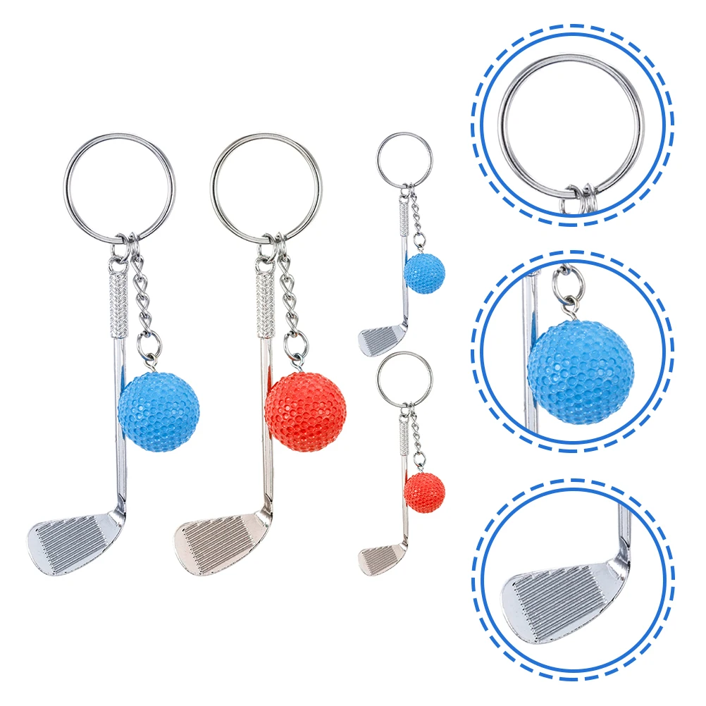 

4 Pcs Golf Keychain Cute Sports Ball Rings Pendant Small Man Golf Ball Keychain Gifts For Lover Creative Unique Keychains Bag