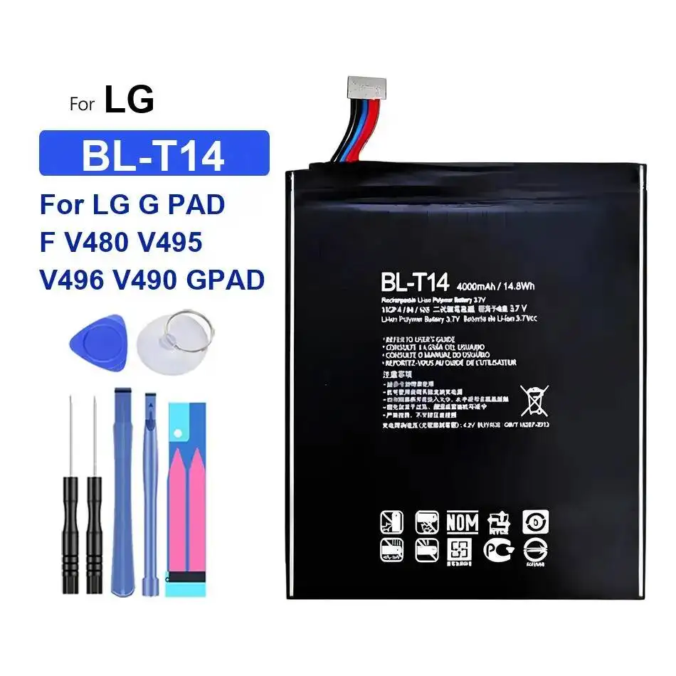 

4000Mah BL-T14 Premium Replacement For LG G Pad F V480 V495 V496 V490 Gpad Tablet Battery Lightweight
